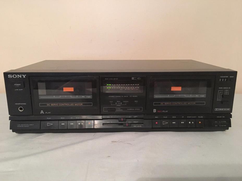 Sony TC-W250 Dual Cassette Player -Sold As-Is for Parts/Repair - No Remote