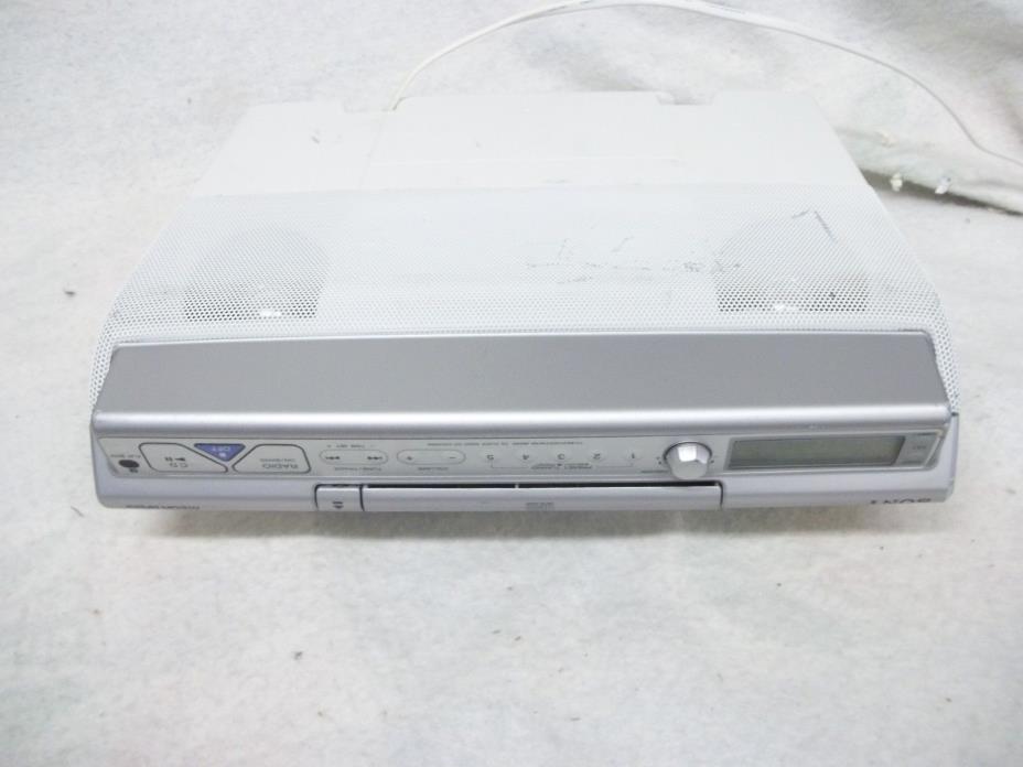 Sony Under Counter Kitchen CD Clock AM FM Radio With Remote ICF-CD543RM WORKS