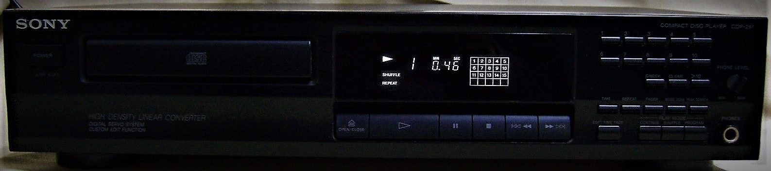 Sony CDP-261 CD Player Single Compact Disc CD-R Custom Edit Fxn Hi Density Nice!