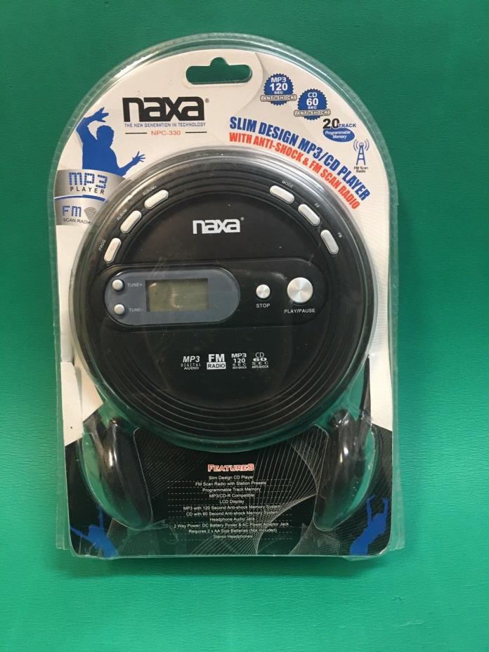 NAXA Electronics NPC-330 Slim Portable Cd/MP3 Player w/Anti-Shock and FM Radio