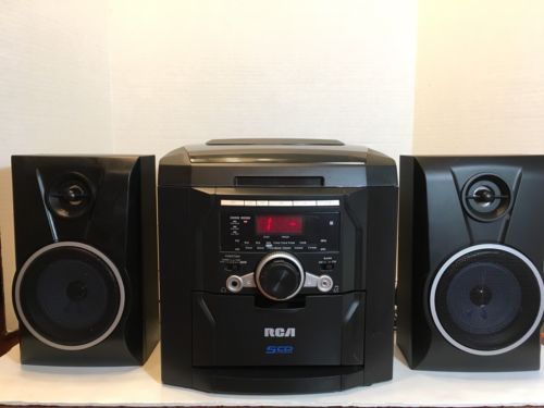 RCA 5 CD Changer Home Shelf Stereo System RS22162 - Speakers Work! For Parts!