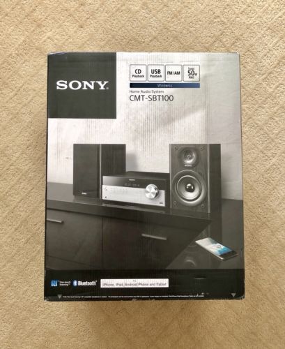Sony CMT-SBT100 Home Audio System, Bluetooth, CD, AM/FM, USB & NFC **Brand New**