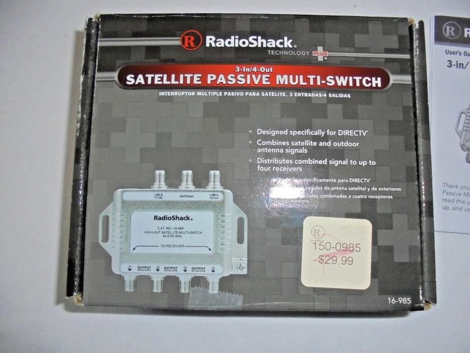 NIP Radio Shack 3-In/4-Out Satellite Passive Multi-Switch never used NEW