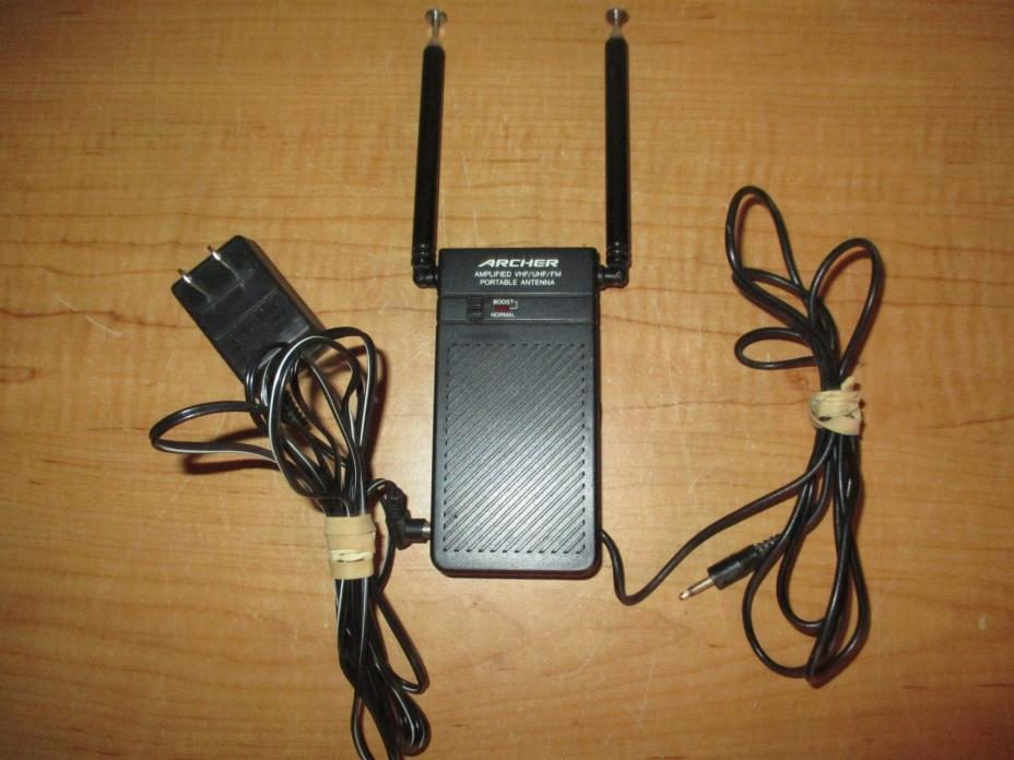 Radio Shack Archer Amplified VHF/UHF/FM Portable Antenna 15-1607 - Fast Shipping