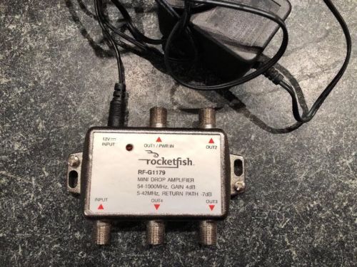 Rocketfish—Bidirectional Mini Drop Amplifier (silver)—boost your signal!