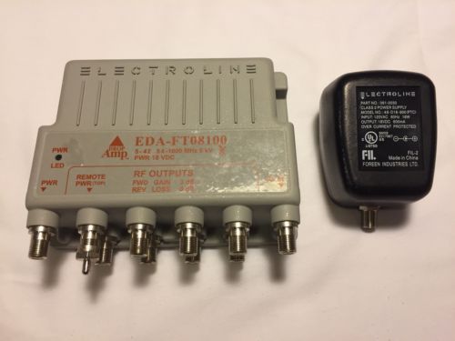 Electroline EDA-FT08100 8-Port Cable TV Signal Booster / Amplifier