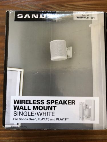 Sanus Wireless Speaker Wall Mount 10 lb Sonos Play:1 Play:3 WSWM1-W1 Tilt Swivel