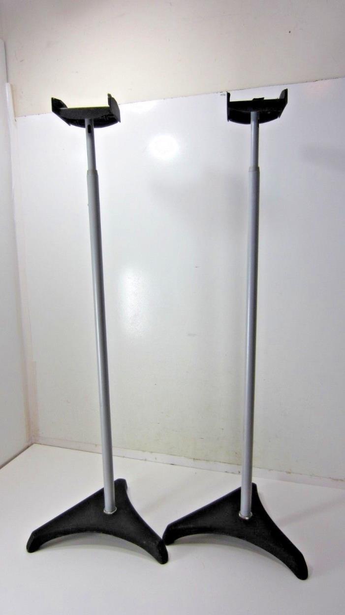 Two Adjustable Height Omni Mount Speaker Stands Black/Silver/Gray 31