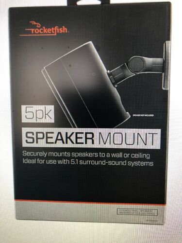 Rocketfish Speaker Wall Mount Kit 5pk Fits Most Small Speakers With Tilting.NIB