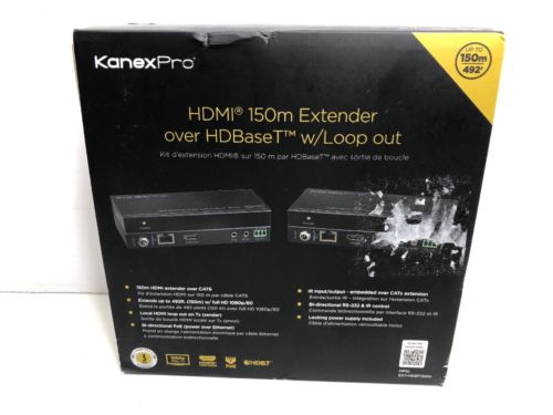 KanexPro EXT-HDBT150M HDMI 150m Extender Over HDBaseT w/Loop Out, NEW!
