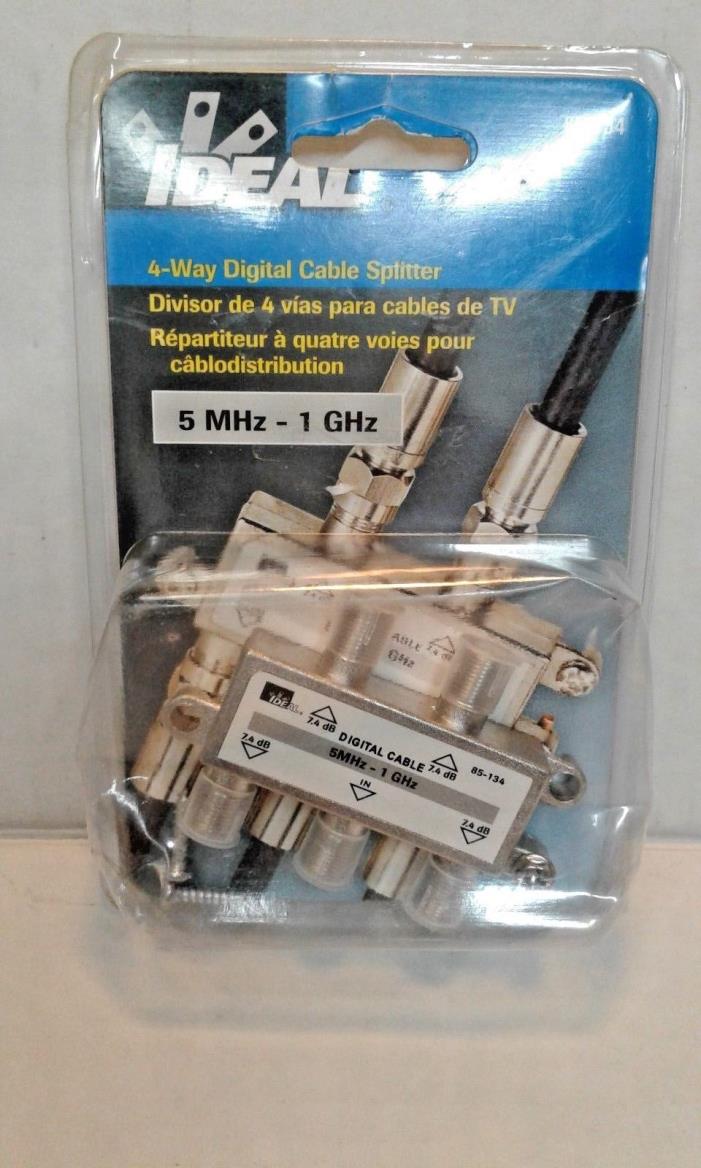 Ideal 4-Way Digital Cable Splitter 85-134 NEW 5 MHz-1 GHz 75 ohm Nickel Plated