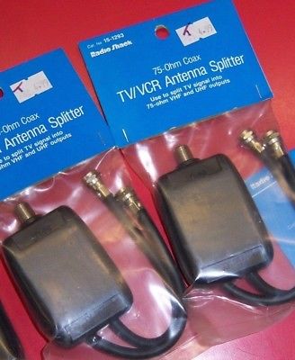 VTG 75 ohm input to separate 75 ohm UHF & VHF out put. RF VHF UHF split NOS (2)