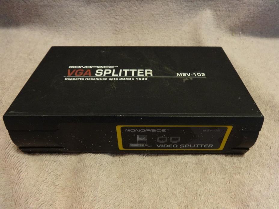 Monoprice VGA Splitter MSV-102 Res up to 2048x1536  No Power Supply Working