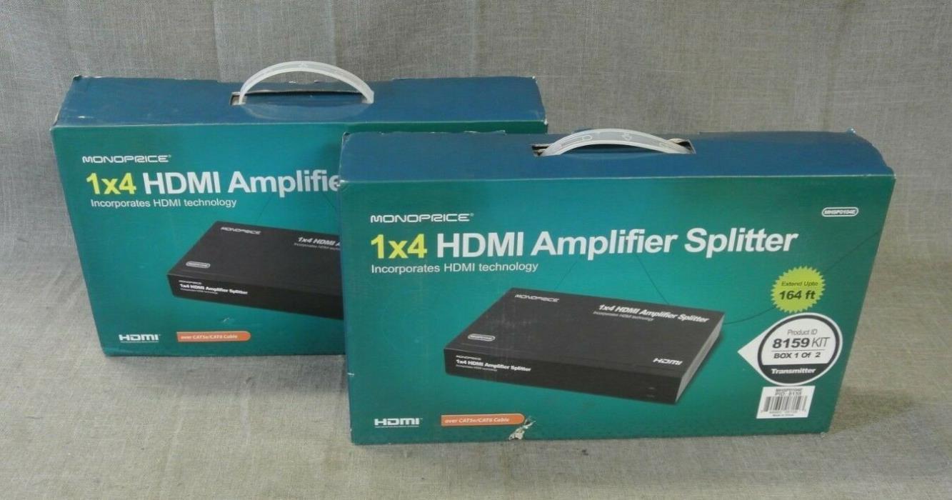 MONOPRICE 1X4 HDMI AMPLIFIER SPLITTER 8159 KIT *NEW* (245999-6-245999-7 MTN)