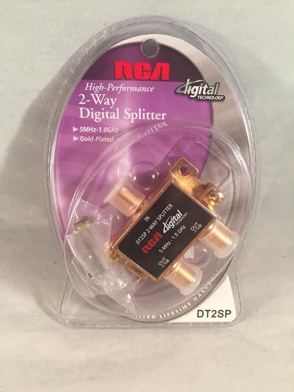 *NEW* RCA HIGH PERFORMANCE GOLD PLATED 2 WAY DIGITAL SPLITTER-DT2SP