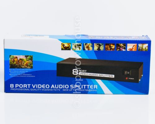 AV 8 Port Video Audio Splitter RCA TV DVD
