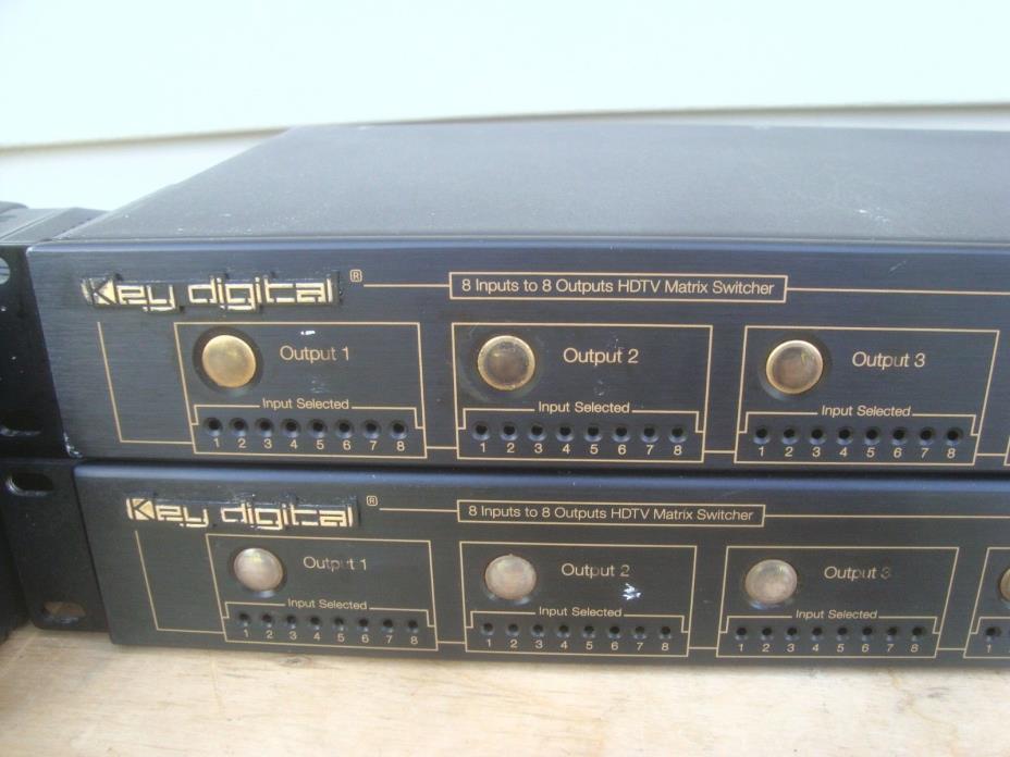 Key Digital 8x8 HDTV Matrix Switcher KD-MSV8X8 w/AC Adapter Power Supply Rack