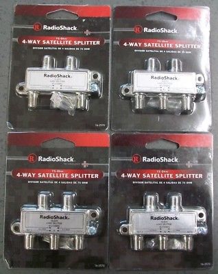 Four way 75 ohm splitter w dc pass LOT of 4 Radio Shack 16-2570  4 set split NOS