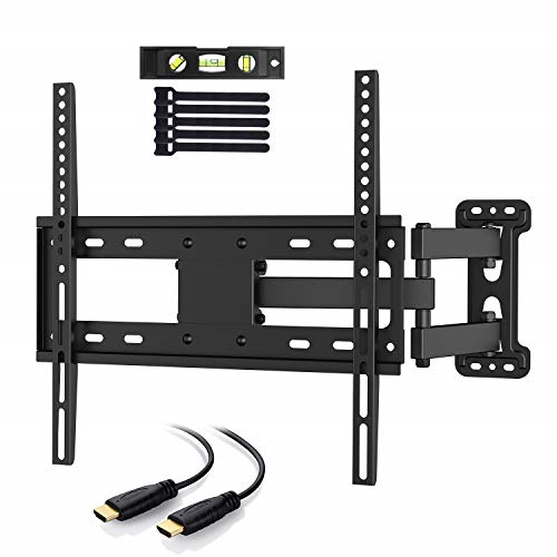 PERLESMITH TV Wall Mount Bracket Full Motion Single Articulating Arm for Most Up