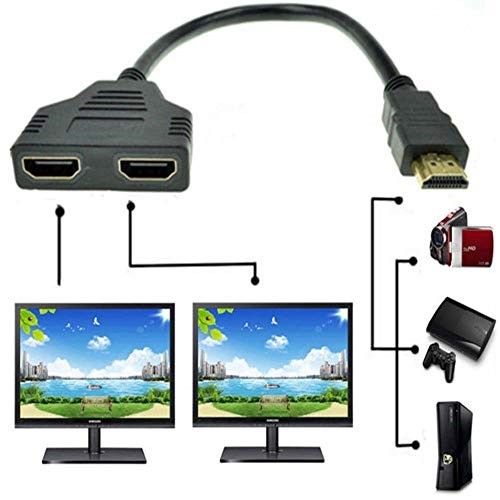 HDMI Splitter Adapter Cable 1080P HDMI Male to 2 HDMI Female 1 in 2 Out Splitter