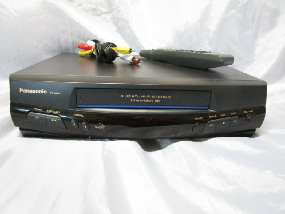 Panasonic PV-8450 VCR VHS PLAYER RECORDER WITH REMOTE TESTED WORKS PERFECTLY