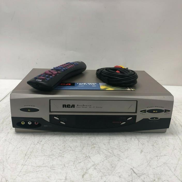 RCA VR637HF VHS VCR AccuSearch 4 head Hi-Fi Stereo Tested Working w/ Remote