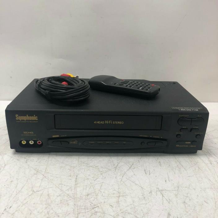 Symphonic SL260B 4 Head Hi-Fi Stereo Video Cassette Recorder VCR VHS w/ Remote