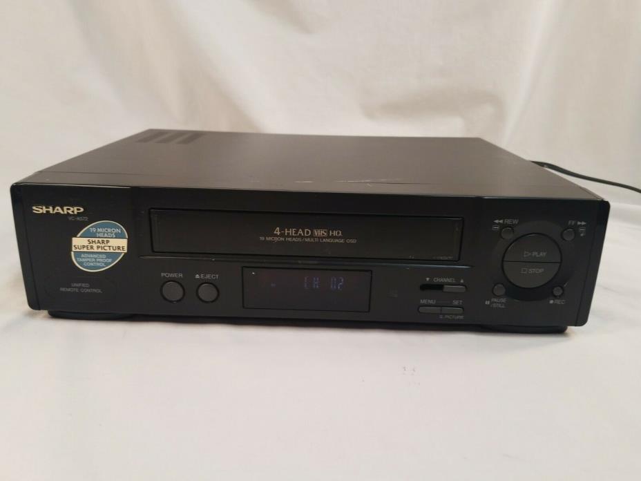 Sharp VC-A572U 4 Head VHS VCR; No Remote; Tested & Works!
