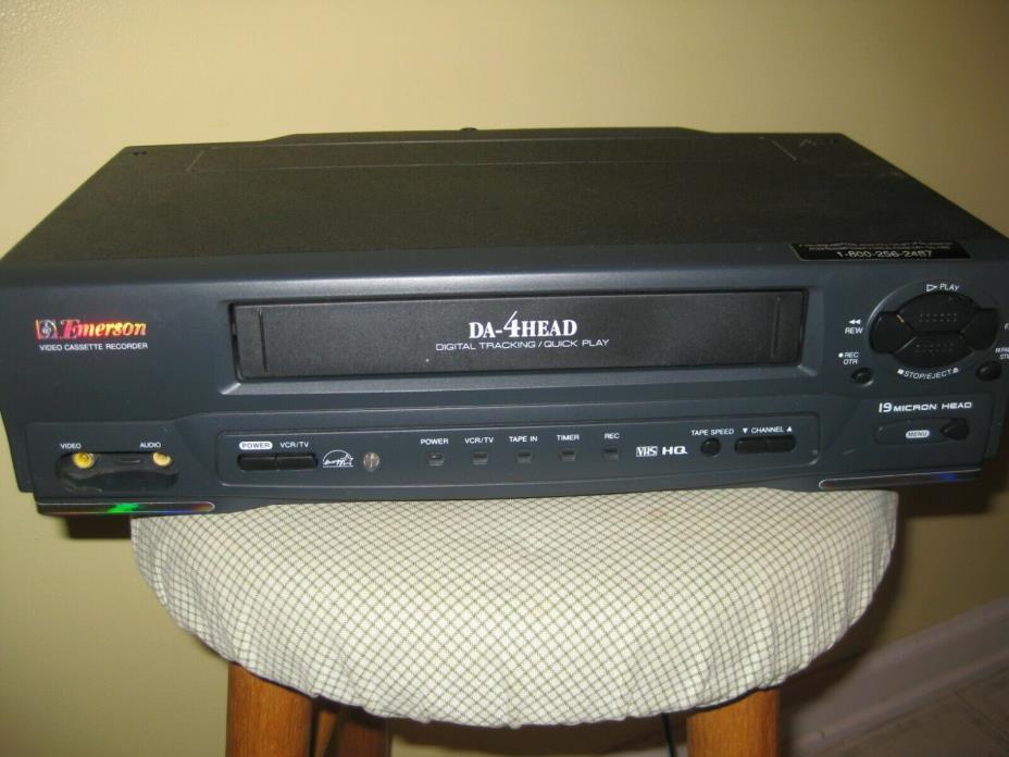 Emerson EWV401B VCR VHS Recorder Player 4 Head Tested Working