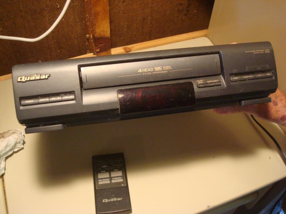 Quasar (VH430) Dual Azimuth 4-Head VCR Recorder w/181 Channel Tuner & OEM Remote