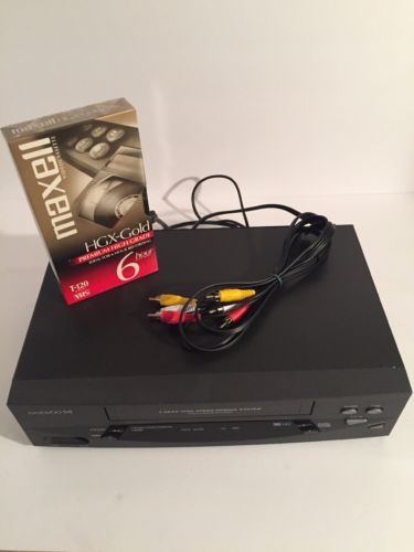 Daewoo DV-T5DN Hi-Fi VCR 4 Head Video Player VHS Recorder w/ AV Cables Tested