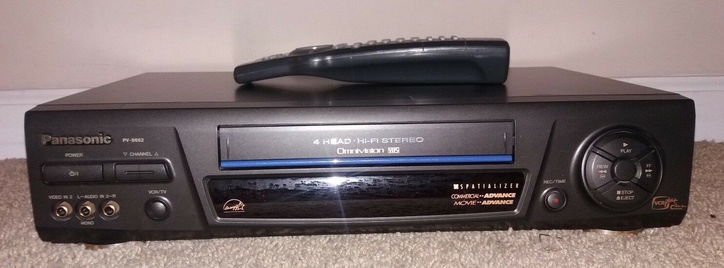Panasonic PV-8662 Hi-Fi VCR 4 Head Stereo VHS Player Video Recorder w/ Remote