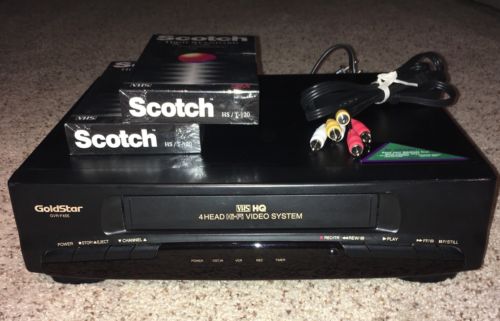 Goldstar GVR-F455 4 head VHS VCR Test Works Perfect With New Tapes