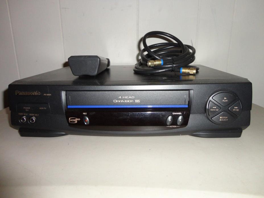 PANASONIC PV-9401 Omnivision 4 Head VHS VCR plus+ Tested Working Remote Cable