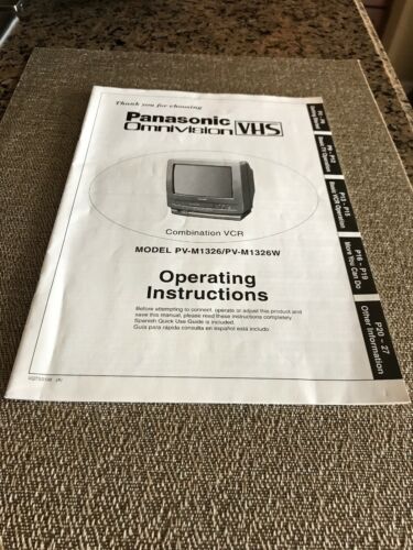 Panasonic PV-M1326/PV-M1326W VHS-TV Omnivision Operating Instructions