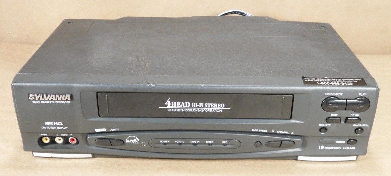 Sylvania SSV6001 VCR HQ Video Cassette Recorder 4 Head Hi-Fi Stereo FOR PARTS