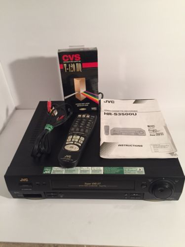 JVC HR-S3500U Super VHS S-VHS VCR VHS Player Recorder with Remote + AV Cables