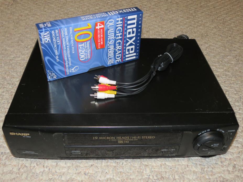 SHARP Video Cassette Recorder Player VCR VC-H952U 4 Head HiFi Stereo Working