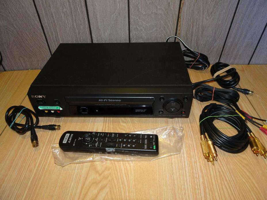 Sony Video Cassette Recorder VHS VCR SLV-N500 Hi-Fi Stereo W/ Remote & Cables