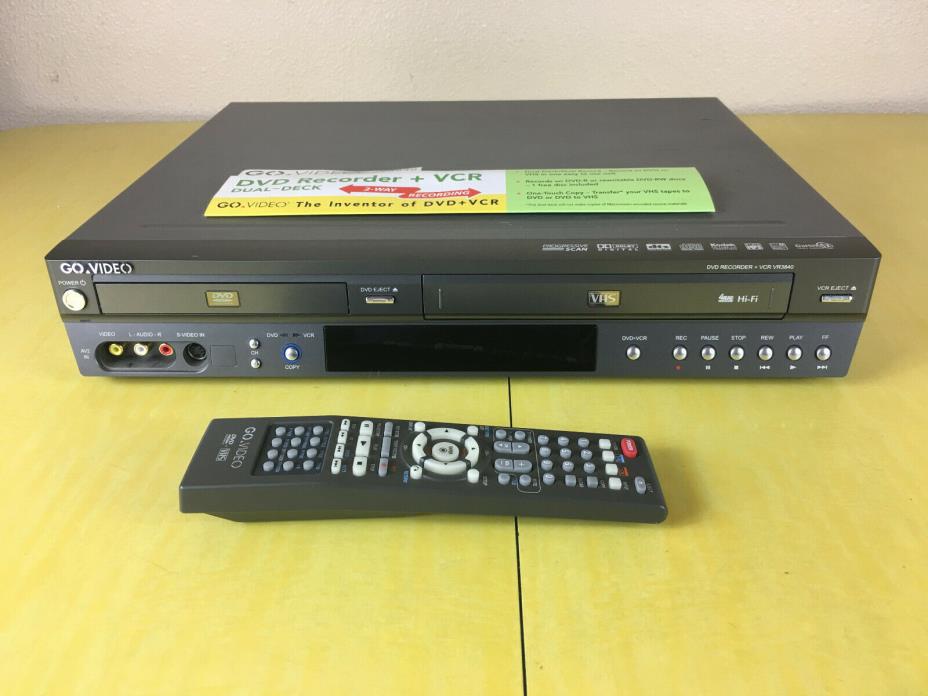 MINT GO VIDEO VR3840 VHS TO DVD RECORDER BURNER PLAYER W/ REMOTE GoVideo