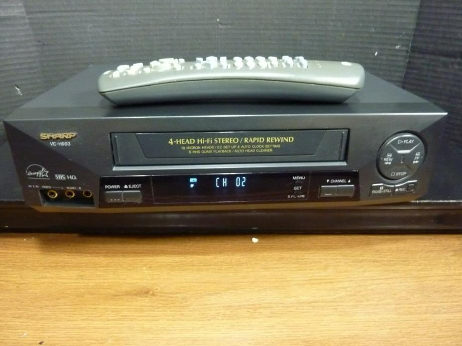 SHARP VCR HiFi STEREO PLAYER RECORDER VC-H993 w/ REMOTE SERVICED TESTED