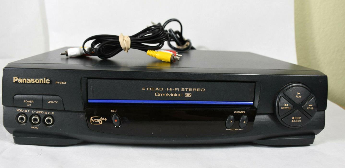 Panasonic PV-9451 VHS VCR Player/Recorder, 4 Head-HI_FI Stereo Omnivision TESTED