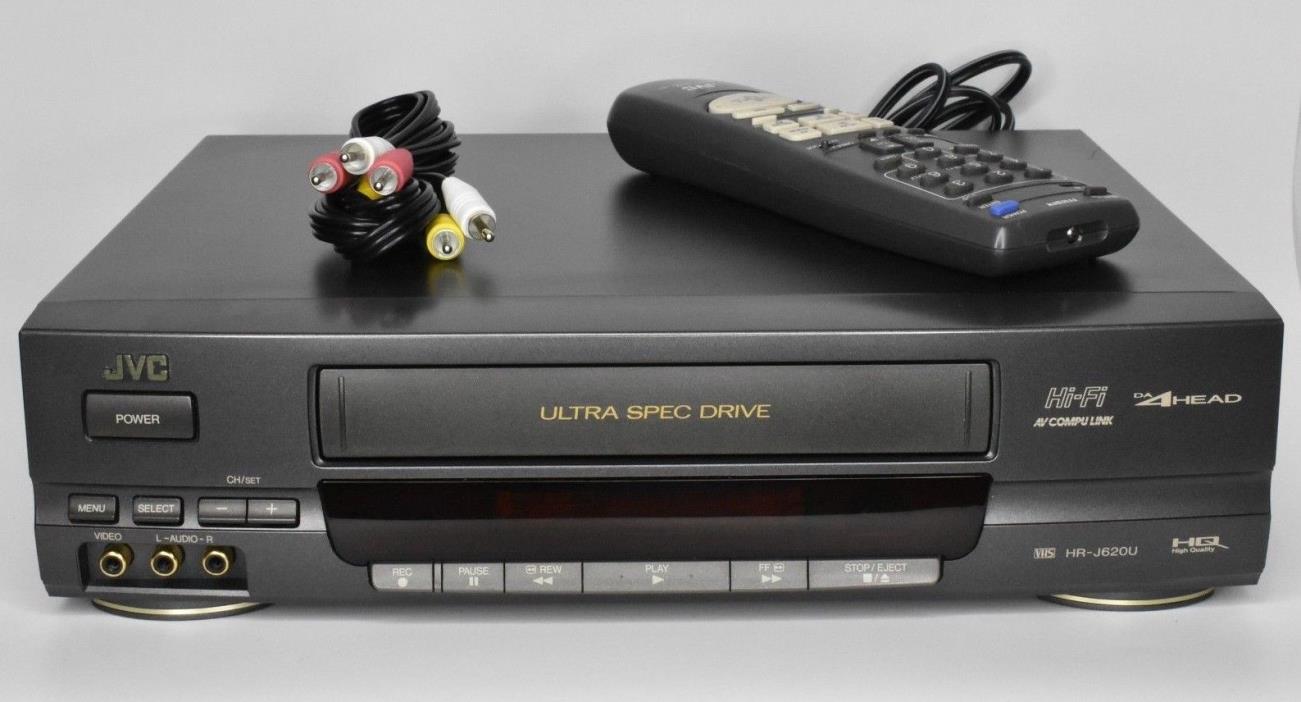 JVC  4 HR-J620UHead VCR / VHS Video Cassette Recorder w/ Remote & AV Cables