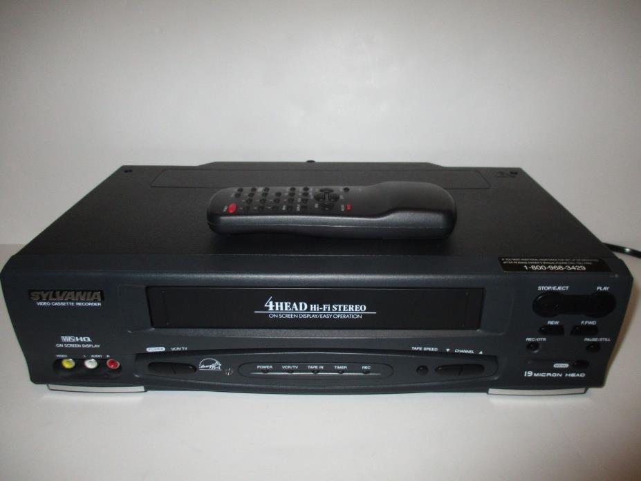 Sylvania SSV6001 Hi-Fi 4 Head Stereo VHS Player Recorder w/ Remote