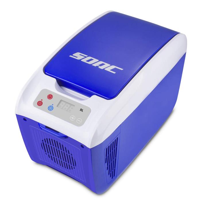 SOAC Car Refrigerator 12V Portable Fridge 9Liter/12Can, Open from top, with Digi