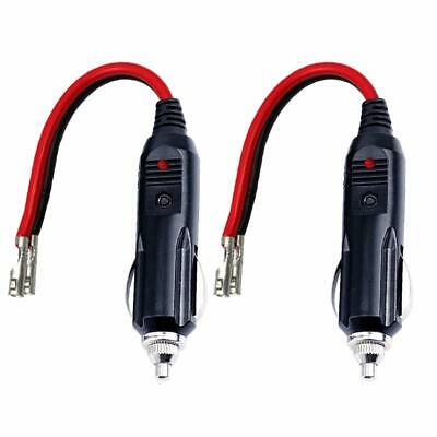 2 Pack Car Cigarette Lighter Male Plug Leads 10a Fuse 12v 24v Led Lights Cigar