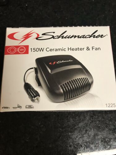 Plug In Car Heater Lighter Schumacher 12V Ceramic Heater and Fan