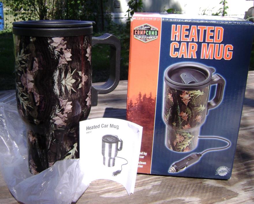 Camouflage 12V Car Portable Heated Travel Mug Cup Plug Heater Coffee 13 oz.