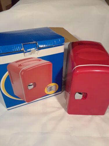 Thermo electric cooler warmer 12 volt holds 6 soda cans red NEW Travel Cool