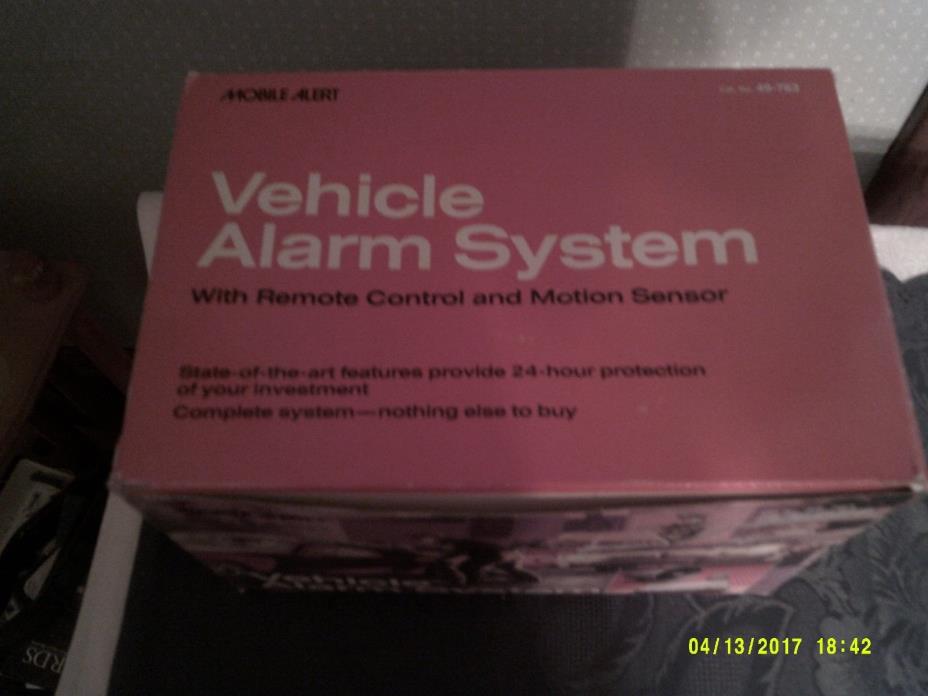 Vehicle Alarm System with RF remote control and motion sensor, NIB